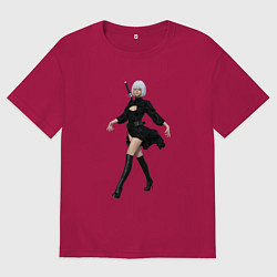 Футболка оверсайз мужская Yorha 2b, цвет: маджента