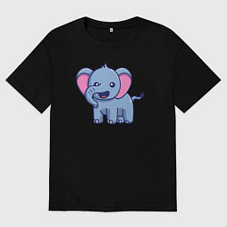 Мужская футболка оверсайз Радостный слон