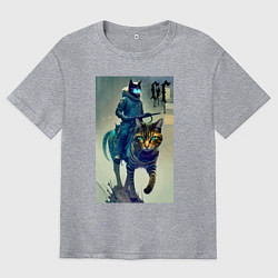 Мужская футболка оверсайз Cat forces - ai art fantasy