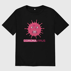 Мужская футболка оверсайз Pink coronavirus