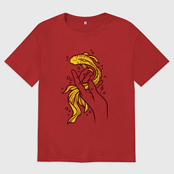 Мужская футболка оверсайз Золотая рыбка