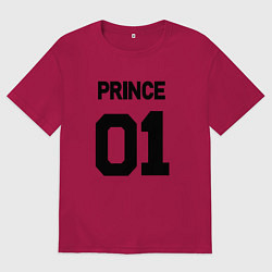 Мужская футболка оверсайз Футбольная надпись 01: принц