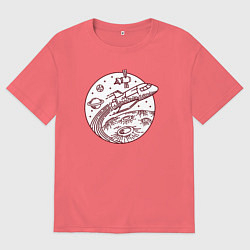 Мужская футболка оверсайз Космический шаттл