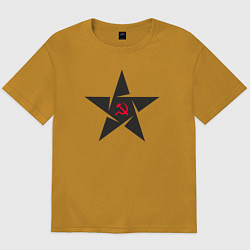 Футболка оверсайз мужская Black star USSR, цвет: горчичный