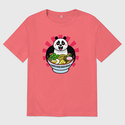 Мужская футболка оверсайз Рамен и панда