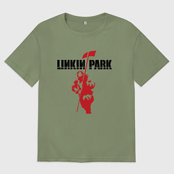 Футболка оверсайз мужская Linkin park rock, цвет: авокадо