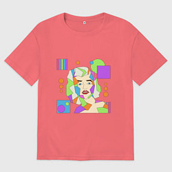 Мужская футболка оверсайз Мэрилин Монро абстрактный женский портрет