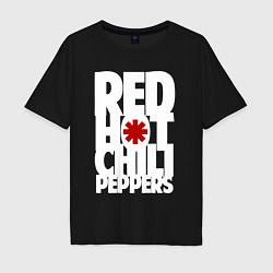 Футболка оверсайз мужская RHCP - title and logo, цвет: черный