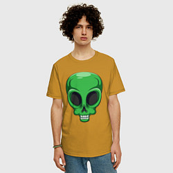 Футболка оверсайз мужская Green skeletor, цвет: горчичный — фото 2