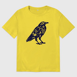 Футболка оверсайз мужская Ворон путешественник, цвет: желтый