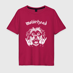 Футболка оверсайз мужская Motorhead rock dog, цвет: маджента