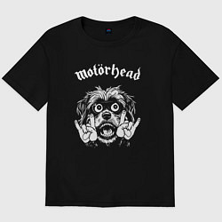 Футболка оверсайз мужская Motorhead rock dog, цвет: черный