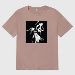 Футболка оверсайз мужская Крик с ножом, цвет: пыльно-розовый