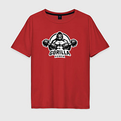 Футболка оверсайз мужская Gorilla power gym, цвет: красный