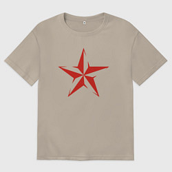 Футболка оверсайз мужская Звёздочка СССР, цвет: миндальный