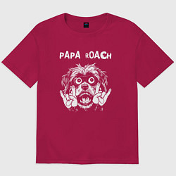 Футболка оверсайз мужская Papa Roach rock dog, цвет: маджента