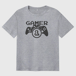 Мужская футболка оверсайз Геймер номер один