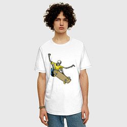 Футболка оверсайз мужская Мёртвый скейтбордист, цвет: белый — фото 2