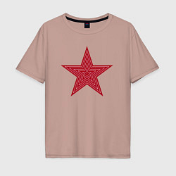 Футболка оверсайз мужская USSR red star, цвет: пыльно-розовый