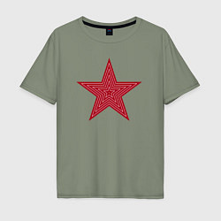 Футболка оверсайз мужская USSR red star, цвет: авокадо