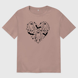 Мужская футболка оверсайз Сердце из призраков