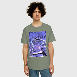 Футболка оверсайз мужская Ван-Пис Луффи улыбается, цвет: авокадо — фото 2