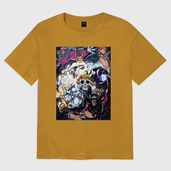 Мужская футболка оверсайз Ван-Пис Йонко пираты