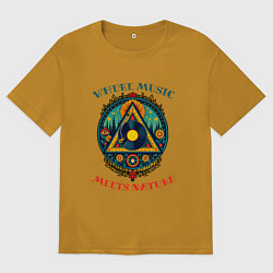 Мужская футболка оверсайз Музыка в каждой травинке