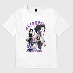 Мужская футболка оверсайз Клинок рассекающий демонов Шинобу Кочо столп