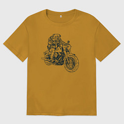 Мужская футболка оверсайз Бульдог байкер