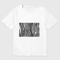 Футболка оверсайз мужская Полоски зебры, цвет: белый