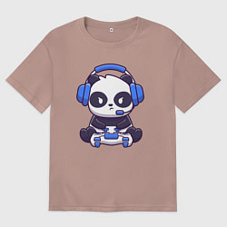 Мужская футболка оверсайз Панда с джойстиком