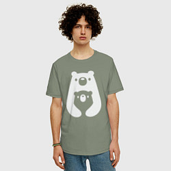Футболка оверсайз мужская Обнимашки-мишки, цвет: авокадо — фото 2