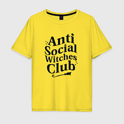 Футболка оверсайз мужская Anti social witches club, цвет: желтый