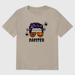 Футболка оверсайз мужская Dadster - папа монстер, цвет: миндальный