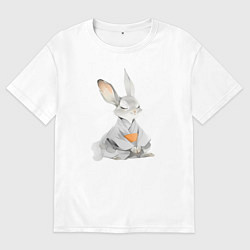 Мужская футболка оверсайз Кролик в кимоно