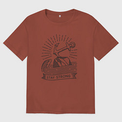 Мужская футболка оверсайз Оставайся сильным