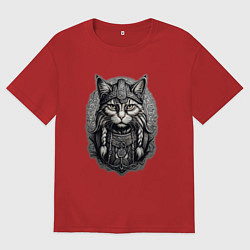 Мужская футболка оверсайз Viking cat