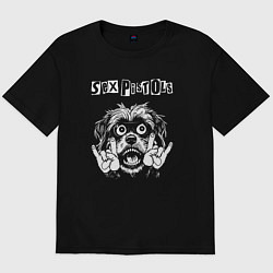 Футболка оверсайз мужская Sex Pistols rock dog, цвет: черный