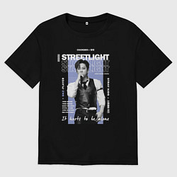 Футболка оверсайз мужская Stray kids Changbin streetlight, цвет: черный