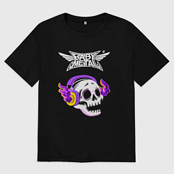 Мужская футболка оверсайз Babymetal - неоновый череп