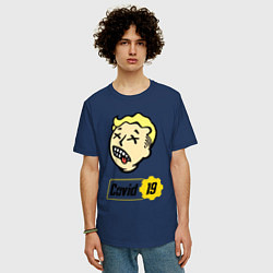 Футболка оверсайз мужская Vault boy - covid 19, цвет: тёмно-синий — фото 2