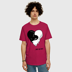 Футболка оверсайз мужская Meet my heart, цвет: маджента — фото 2