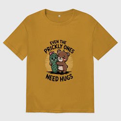 Мужская футболка оверсайз И колючки нуждаются в любви