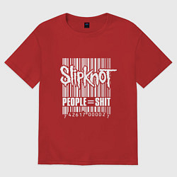 Футболка оверсайз мужская Slipknot - people shit, цвет: красный