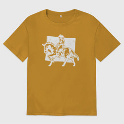 Футболка оверсайз мужская Леди ковбой, цвет: горчичный