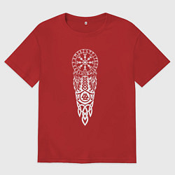 Мужская футболка оверсайз Волки одина и шлем ужасов