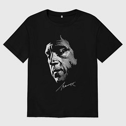 Футболка оверсайз мужская Высоцкий Владимир - автограф, цвет: черный