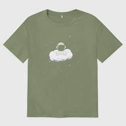 Мужская футболка оверсайз Космонавт в облаках