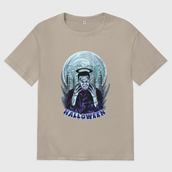 Мужская футболка оверсайз Хэллоуин Франкенштейн